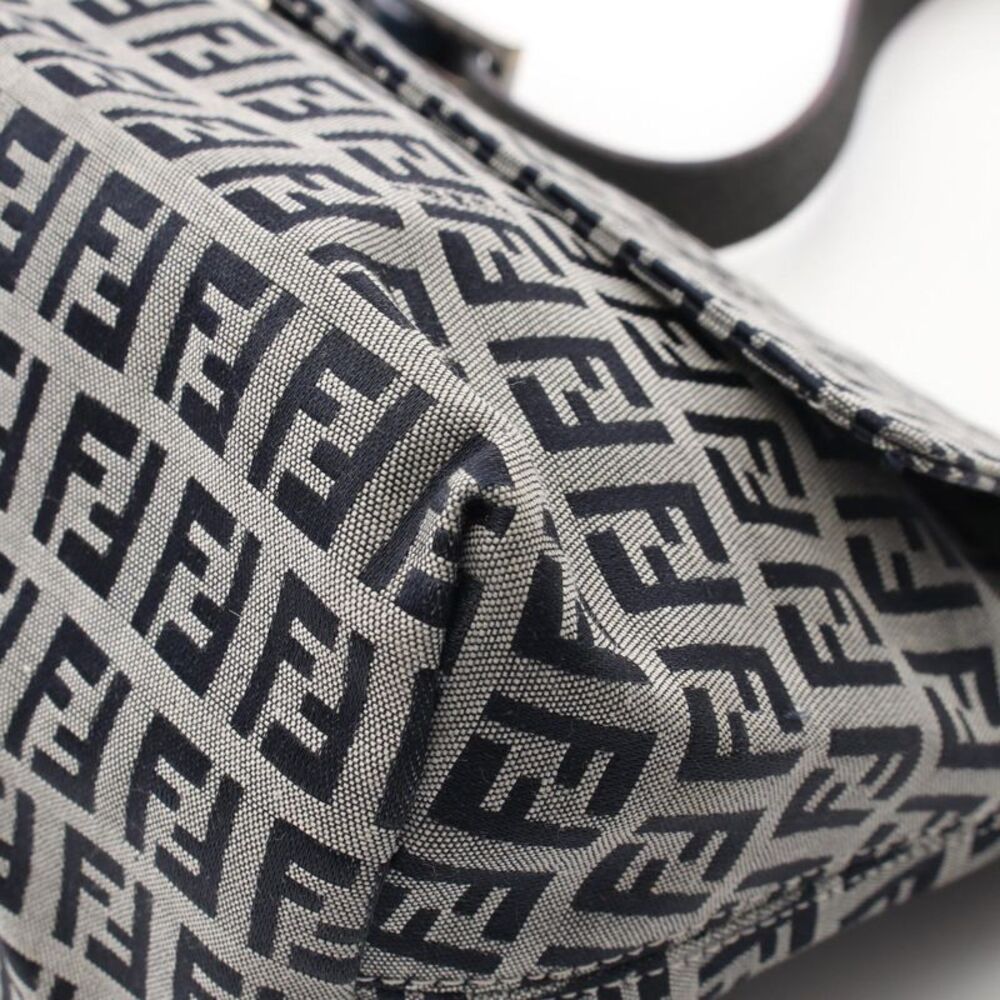 Fendi Zucchino Canvas Leather Shoulder Bag - Picture 6 of 9
